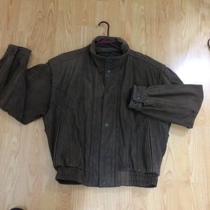 Vintage WILSONS brown leather bomber jacket nubuck